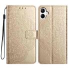 For Samsung Galaxy A07 5G Flower Embossed Leather Phone Case(Gold) - 1