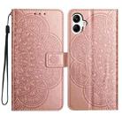 For Samsung Galaxy A07 5G Flower Embossed Leather Phone Case(Rose Gold) - 1