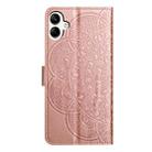 For Samsung Galaxy A07 5G Flower Embossed Leather Phone Case(Rose Gold) - 3