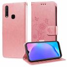 For vivo Y17 / Y15 Embossed Butterfly Flowers Leather Phone Case(Rose Gold) - 1