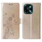 For vivo Y28 4G Embossed Butterfly Flowers Leather Phone Case(Gold) - 3