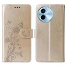 For vivo Y38 5G / T3X 5G Global Embossed Butterfly Flowers Leather Phone Case(Gold) - 3