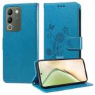 For vivo Y200 / V29E Embossed Butterfly Flowers Leather Phone Case(Blue) - 1