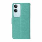 For vivo Y19s Embossed Butterfly Flowers Leather Phone Case(Green) - 3
