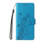 For vivo Y19s Embossed Butterfly Flowers Leather Phone Case(Blue) - 2