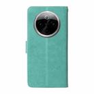 For vivo Y300 Pro Embossed Butterfly Flowers Leather Phone Case(Green) - 3