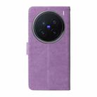 For vivo X200 Pro Embossed Butterfly Flowers Leather Phone Case(Purple) - 3