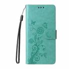 For vivo X200 Pro Embossed Butterfly Flowers Leather Phone Case(Green) - 2
