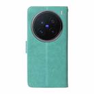 For vivo X200 Pro Embossed Butterfly Flowers Leather Phone Case(Green) - 3
