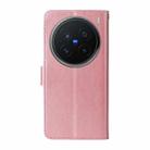 For vivo X200 Pro Embossed Butterfly Flowers Leather Phone Case(Rose Gold) - 3