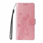 For vivo X200 Pro mini Embossed Butterfly Flowers Leather Phone Case(Rose Gold) - 2