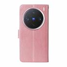 For vivo X200 Pro mini Embossed Butterfly Flowers Leather Phone Case(Rose Gold) - 3