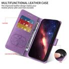 For vivo V50 Lite 4G / 5G Embossed Butterfly Flowers Leather Phone Case(Purple) - 3