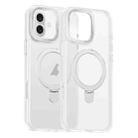 For iPhone 16 Skin Feel MagSafe Magnetic Holder Phone Case(Transparent) - 1