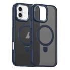 For iPhone 16 Skin Feel MagSafe Magnetic Holder Phone Case(Dark Blue) - 1