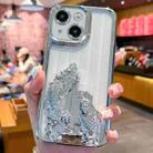 For iPhone 14 Electroplated Carp Leaping Dragon Gate Pattern TPU Phone Case(Silver) - 1