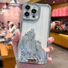 For iPhone 14 Pro Electroplated Carp Leaping Dragon Gate Pattern TPU Phone Case(Silver) - 1