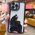 For iPhone 14 Pro Electroplated Carp Leaping Dragon Gate Pattern TPU Phone Case(Black) - 1