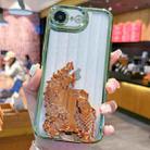 For iPhone 7 / 8 / SE 2020 2022 Electroplated Carp Leaping Dragon Gate Pattern TPU Phone Case(Brown) - 1