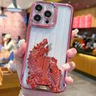 For iPhone 13 Pro Max Electroplated Carp Leaping Dragon Gate Pattern TPU Phone Case(Red) - 1