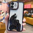 For iPhone 12 Electroplated Carp Leaping Dragon Gate Pattern TPU Phone Case(Black) - 1