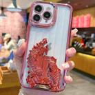 For iPhone 11 Pro Max Electroplated Carp Leaping Dragon Gate Pattern TPU Phone Case(Red) - 1