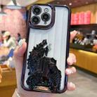 For iPhone 11 Pro Electroplated Carp Leaping Dragon Gate Pattern TPU Phone Case(Black) - 1