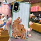 For iPhone X / XS Electroplated Carp Leaping Dragon Gate Pattern TPU Phone Case(Brown) - 1