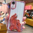 For iPhone XR Electroplated Carp Leaping Dragon Gate Pattern TPU Phone Case(Red) - 1