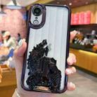 For iPhone XR Electroplated Carp Leaping Dragon Gate Pattern TPU Phone Case(Black) - 1