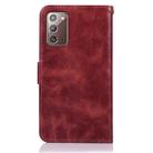 For Samsung Galaxy Note 20 Copper Buckle Retro Crazy Horse Texture Horizontal Flip Leather Case with Holder & Card Slots & Wallet(Wine Red) - 3