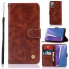 For Samsung Galaxy Note 20 Copper Buckle Retro Crazy Horse Texture Horizontal Flip Leather Case with Holder & Card Slots & Wallet(Brown) - 1