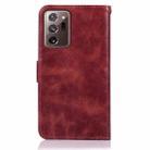 For Samsung Galaxy Note 20 Ultra Copper Buckle Retro Crazy Horse Texture Horizontal Flip Leather Case with Holder & Card Slots & Wallet(Wine Red) - 3