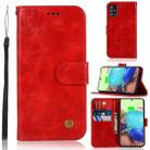 For Samsung Galaxy A71 5G Copper Buckle Retro Crazy Horse Texture Horizontal Flip Leather Case with Holder & Card Slots & Wallet(Red) - 1