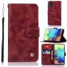 For Samsung Galaxy A71 5G Copper Buckle Retro Crazy Horse Texture Horizontal Flip Leather Case with Holder & Card Slots & Wallet(Wine Red) - 1