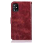 For Samsung Galaxy A71 5G Copper Buckle Retro Crazy Horse Texture Horizontal Flip Leather Case with Holder & Card Slots & Wallet(Wine Red) - 3