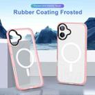 For iPhone 16 Plus Frosted Skin Feel MagSafe Transparent Phone Case(Pink) - 2