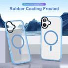 For iPhone 16 Plus Frosted Skin Feel MagSafe Transparent Phone Case(Blue) - 2