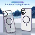 For iPhone 16 Plus Frosted Skin Feel MagSafe Transparent Phone Case(Purple) - 2