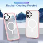 For iPhone 16 Frosted Skin Feel MagSafe Transparent Phone Case(Pink) - 2