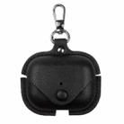 For AirPods Pro 3 Business Leather Earphone Protective Case with Hook(Black) - 1