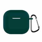 For AirPods 4 Silicone Earphone Protective Case with Hook(Dark Green) - 1