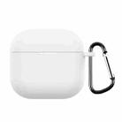 For AirPods 4 Silicone Earphone Protective Case with Hook(White) - 1