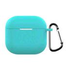 For AirPods 4 Silicone Earphone Protective Case with Hook(Mint Green) - 1