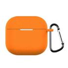 For AirPods 4 Silicone Earphone Protective Case with Hook(Orange) - 1