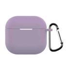 For AirPods 4 Silicone Earphone Protective Case with Hook(Light Purple) - 1