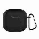 For AirPods 4 Silicone Earphone Protective Case with Hook(Black) - 1