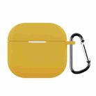 For AirPods 4 Silicone Earphone Protective Case with Hook(Yellow) - 1