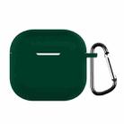 For AirPods 4 Silicone Earphone Protective Case with Hook(Mustard Green) - 1