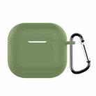 For AirPods 4 Silicone Earphone Protective Case with Hook(Matcha Green) - 1